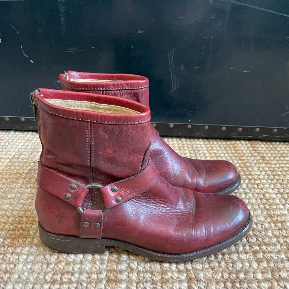 Frye Red Ankle Boots